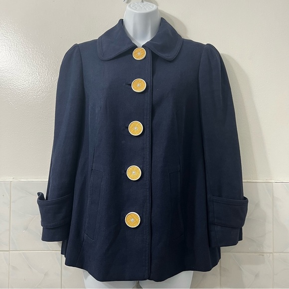 Lilly Pulitzer 3/4 Sleeve Coat Jacket 4 Linen Preppy Academia Coastal Career - Picture 1 of 14